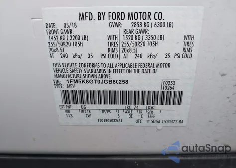 2018 Ford Explorer Sport from USA, damaged, VIN 1FM5K8GT0JGB80258